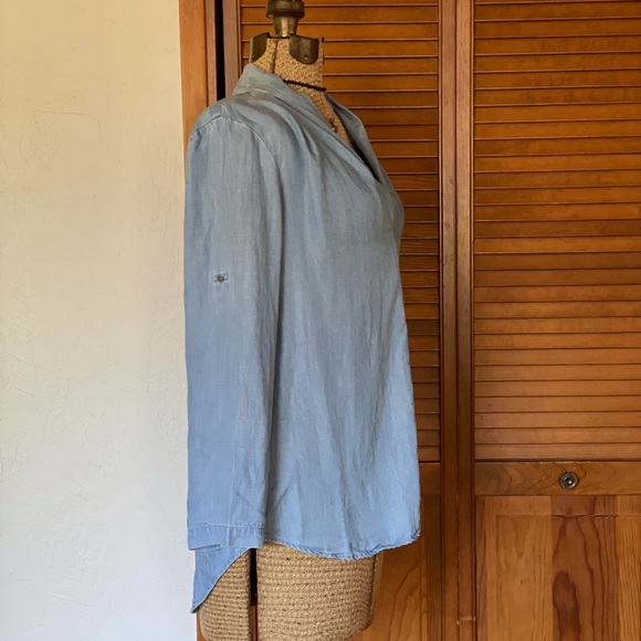 Mossimo | Chambray Denim Popover Blouse | S - Picture 6 of 16